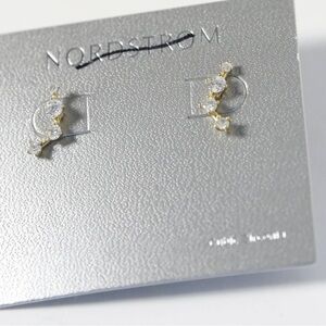 Nordstrom cubic zirconia nickel free stud earrings gold-toned constellation new